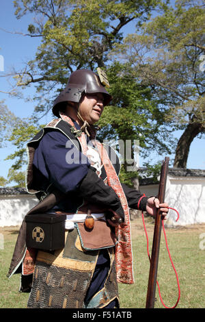 Japanische Samurai mit Feuer Sperre Gewehr Stockfoto