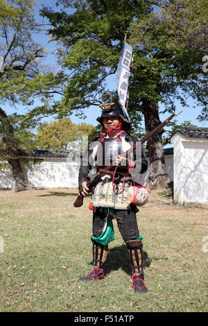 Japanische Samurai mit Feuer Sperre Gewehr Stockfoto