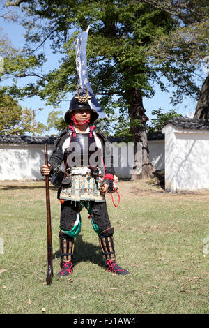 Japanische Samurai mit Feuer Sperre Gewehr Stockfoto