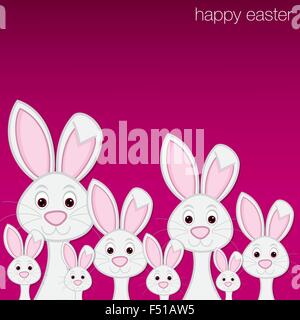 Weiße Ostern Hase Karte im Vektorformat. Stock Vektor