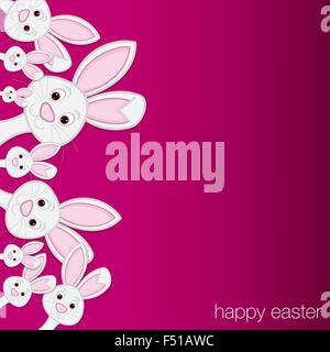 Weiße Ostern Hase Karte im Vektorformat. Stock Vektor