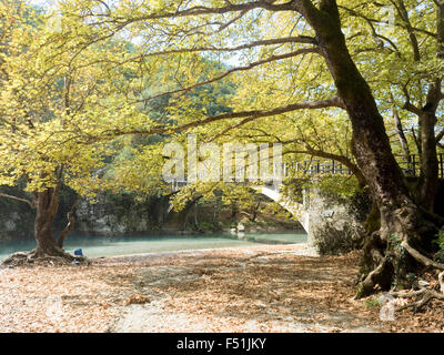 Voidomatis-Fluss, Zagori, Pindos Gebirge, Epirus, Griechenland. Stockfoto