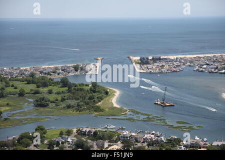 Luftaufnahme von Münster Inlet, New Jersey Stockfoto