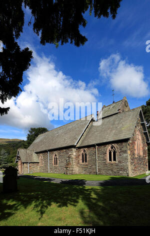 Die alte Pfarrkirche St. Patricks, Patterdale Village, Nationalpark Lake District, Grafschaft Cumbria, England, UK. Stockfoto