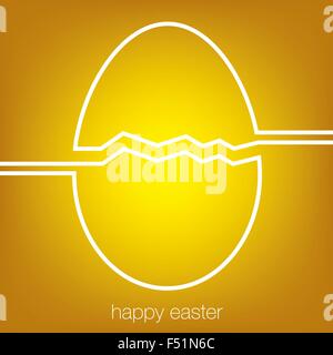Durchgehende Linie Osterei Karte im Vektorformat. Stock Vektor