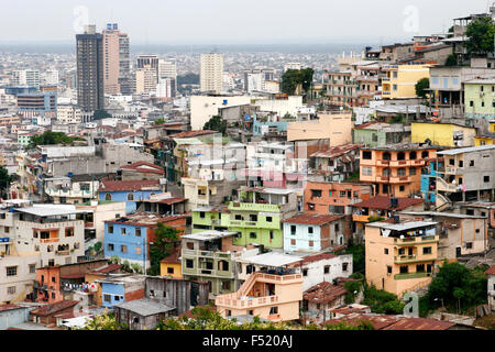 Bunte Häuser, Cerro Santa Ana, Guayaquil Ecuador Stockfoto