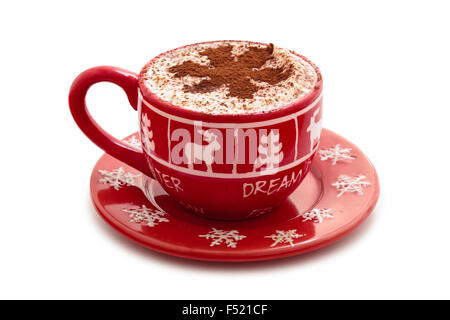 Weihnachten dekoriert Tasse heiße Schokolade für den Urlaub. Stockfoto