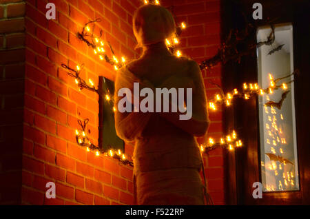 Halloween Dekorationen Brooklyn Park Slope NewYork Stockfoto