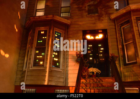 Halloween Dekorationen Brooklyn Park Slope NewYork Stockfoto