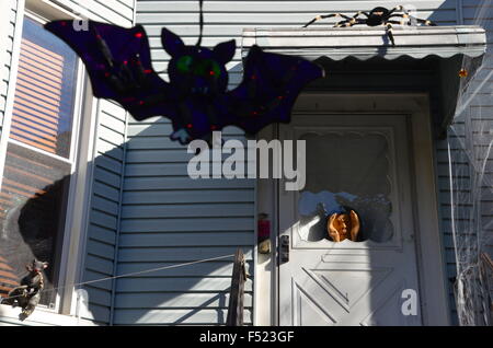 Halloween Dekorationen Brooklyn Park Slope NewYork Stockfoto