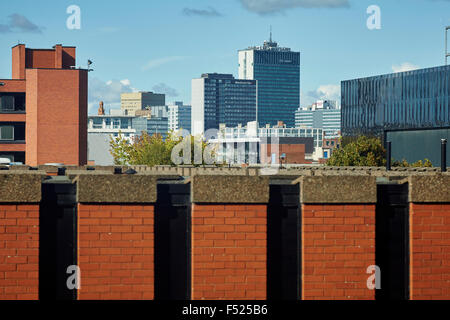 Skyline von Manchester erschossen von der Universität Oxford Road City Tower Dächer GUS Architekten Eigenschaft Eigenschaften Gebäude coop Stockfoto