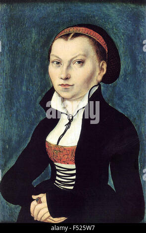 KATHARINA von BORA (1499-1552) Ehefrau von Martin Luther im Jahre 1526 Gemälde von Lucas Cranach der ältere Stockfoto