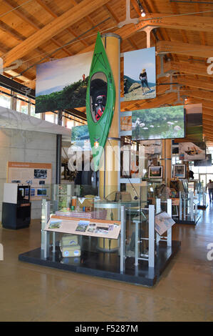 Der Blue Ridge Parkway Visitor Center befindet sich in der Nähe von Asheville, North Carolina. Stockfoto