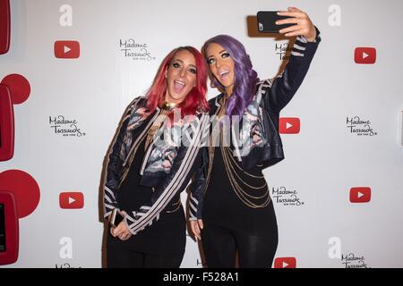 New York, NY, USA. 26. Oktober 2015. Jenna Mourey, alias Jenna Marbles bei der Pressekonferenz für Madame Tussauds New York enthüllt Wachs Abbildung von Jenna Marbles, Madame Tussauds, New York, NY 26. Oktober 2015. Bildnachweis: Steven Ferdman/Everett Collection/Alamy Live-Nachrichten Stockfoto