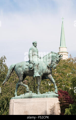 Reiterdenkmal auf Robert E. Lee, die Market Street, Park, Charlottesville, Virginia, USA Stockfoto