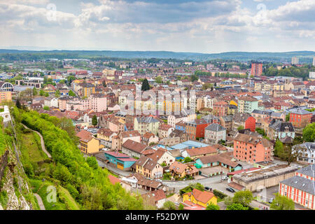 Überblick über die Altstadt, gesehen von Zitadelle Belfort Stadt, Franche-Comté, Frankreich, Europa Stockfoto