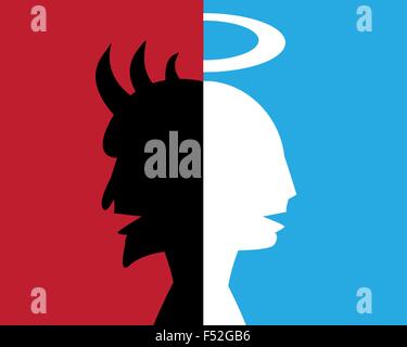 Two-faced Mann, Heuchler, hinterlistige Person, abstrakten Hintergrund Stock Vektor