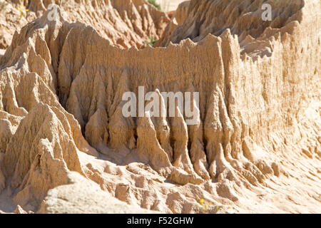 Nahaufnahme der stark erodierte Bodenbildung auf der chinesischen Mauer im Mungo National Park in New South Wales Stockfoto