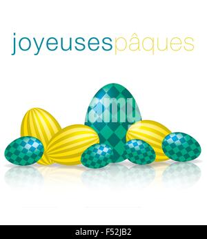 Happy Easter Egg mit Reflexion Karte im Vektorformat. Stock Vektor