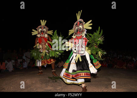 Padayani - traditioneller Volkstanz von Kerala Stockfoto