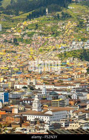 Historischen Zentrum von Quito hohen Boden Blick von Itchimbia Park Stockfoto