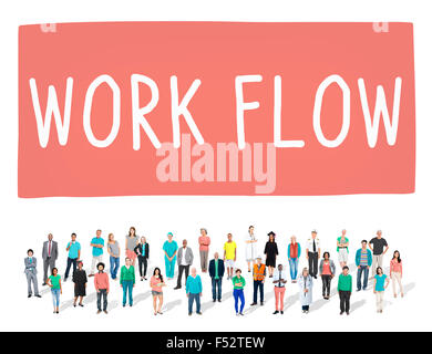 Work Flow Effizienz implementieren Prozess Systemkonzept Stockfoto