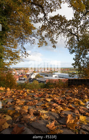 Blick über die alte Stadt Boizenburg, Deutschland, Mecklenburg Stockfoto