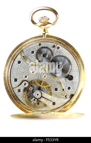 Innere des Gold Taschenuhr Pocket Stockfoto