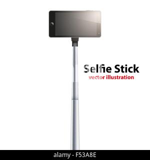 Selfie Stick mit smartphone Stock Vektor