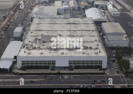 Tesla/Space X Hauptsitz in Hawthorne CA Antenne Stockfoto