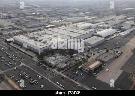 Tesla/Space X Hauptsitz in Hawthorne CA Antenne Stockfoto