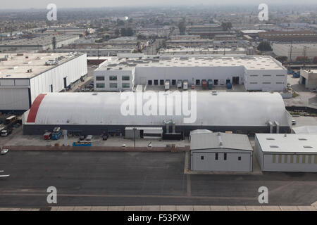 Tesla/Space X Hauptsitz in Hawthorne CA Antenne Stockfoto