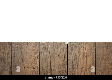 Holzzaun auf weißem Hintergrund Stockfoto