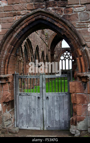 Sweetheart Abbey in das Dorf neue Abtei, in der Nähe von Dumfries in Süd-West-Schottland. Stockfoto