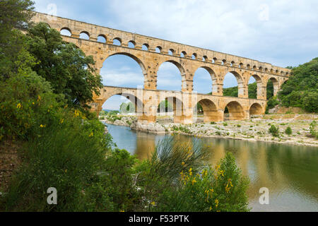 Pont du Gard, Region Languedoc Roussillon, Frankreich, UNESCO-Weltkulturerbe Stockfoto