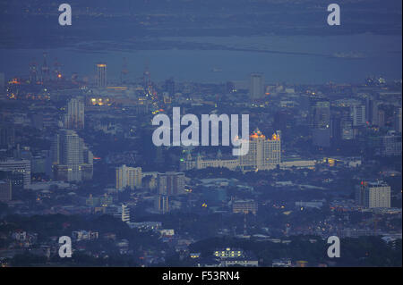 Cebu City betrachtet von Tops Busay. Stockfoto