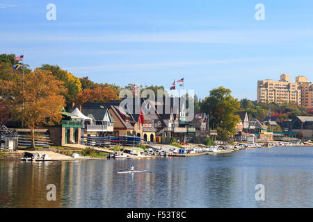 Boathouse Row auf dem Schuylkill River, Philadelphia, Pennsylvania Stockfoto