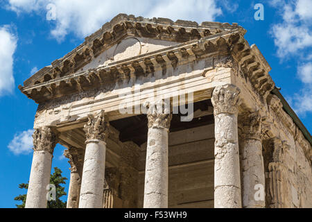 Augustus-Tempel, Pula, Istrien, Kroatien Stockfoto