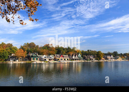 Boathouse Row am Fluss Schuylkill, Philadelphia, Pennsylvania Stockfoto