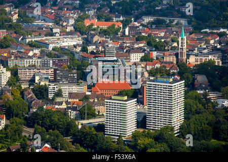 Maritim Hotel und Maritim-Hochhaus Wohngebäude, Hans-Sachs-Haus und Rathaus, Gelsenkirchen, Ruhrgebiet Stockfoto