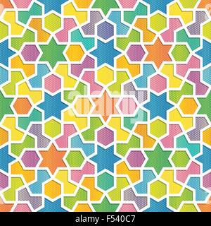 Bunte geometrische Muster im arabischen Stil Stock Vektor