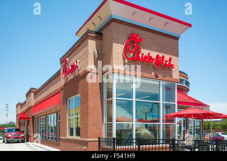 Chick-Fil-A ist Amerikas Top bewerteten Fast-Food-Kette, bekannt für seine Chicken Sandwiches, südländische Gastfreundschaft und christliche Werte. Stockfoto