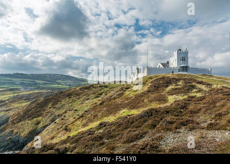 Lynas Point Leuchtturm, Porth Eilian, Isles of Anglesey, North Wales, UK. Aufgenommen am 15. Oktober 2015. Stockfoto