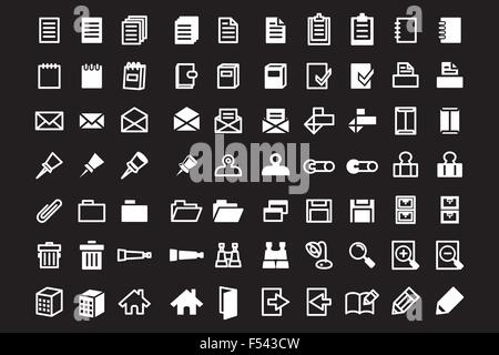 Reihe von hochwertigen Büro- und Web icons Stock Vektor