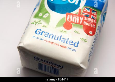 Ein 1 kg-Beutel mit Zucker Stockfoto