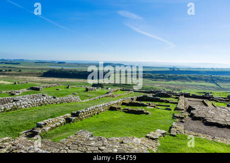 Housesteads Roman Fort am Hadrianswall, Northumberland, England, UK Stockfoto