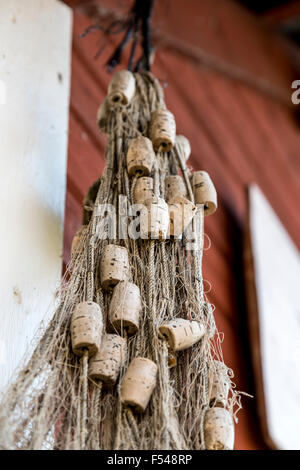 Fischernetz mit Korken Stockfoto