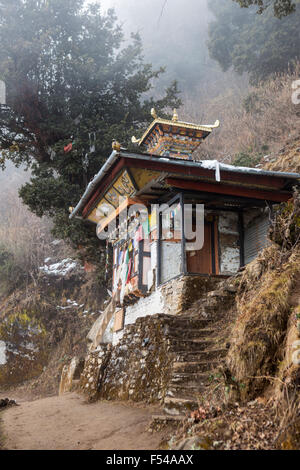 Aufbauend auf den Pfad des Tigers Nest Kloster in der Nähe von Paro, Bhutan Stockfoto