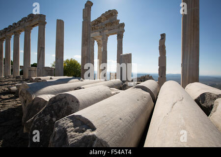 Die UNESCO World Heritage hellenistischen griechisch-römischen Website der Akropolis von Pergamon, in der Nähe von Bergama, in der Provinz Izmir, Türkei Stockfoto