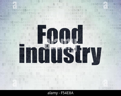 Manufacuring Konzept: Lebensmittelindustrie auf Digitalpapier Hintergrund Stockfoto
